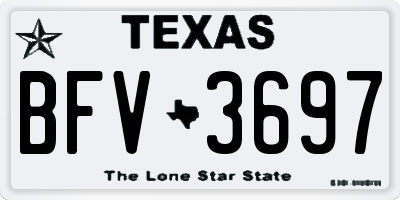 TX license plate BFV3697