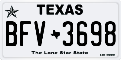 TX license plate BFV3698