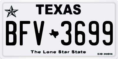 TX license plate BFV3699