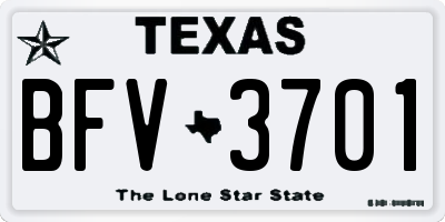 TX license plate BFV3701