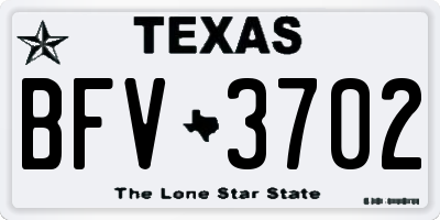 TX license plate BFV3702