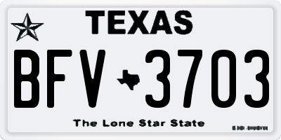 TX license plate BFV3703