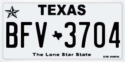 TX license plate BFV3704