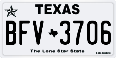 TX license plate BFV3706