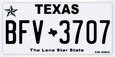 TX license plate BFV3707