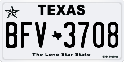 TX license plate BFV3708
