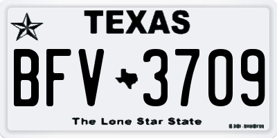 TX license plate BFV3709