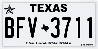 TX license plate BFV3711