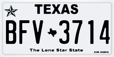 TX license plate BFV3714