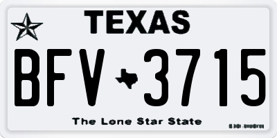 TX license plate BFV3715