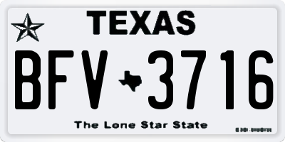 TX license plate BFV3716