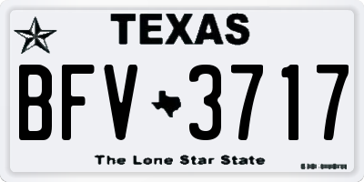 TX license plate BFV3717