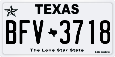 TX license plate BFV3718