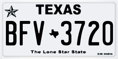 TX license plate BFV3720