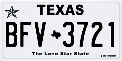TX license plate BFV3721
