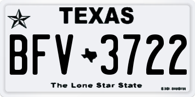 TX license plate BFV3722
