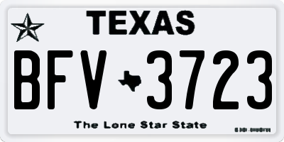 TX license plate BFV3723