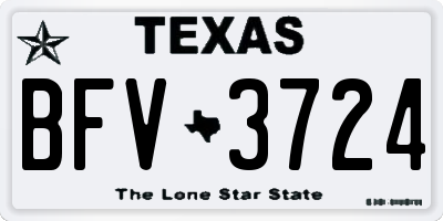 TX license plate BFV3724