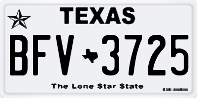 TX license plate BFV3725