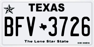 TX license plate BFV3726