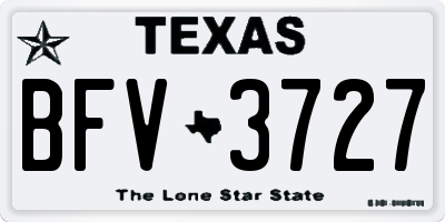 TX license plate BFV3727