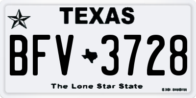 TX license plate BFV3728
