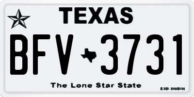 TX license plate BFV3731