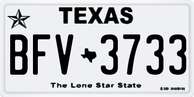 TX license plate BFV3733
