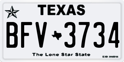 TX license plate BFV3734