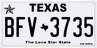 TX license plate BFV3735