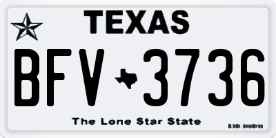 TX license plate BFV3736