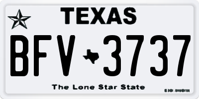 TX license plate BFV3737