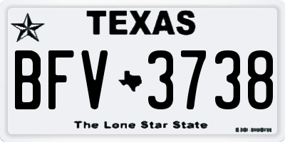 TX license plate BFV3738