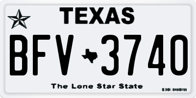 TX license plate BFV3740