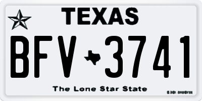TX license plate BFV3741