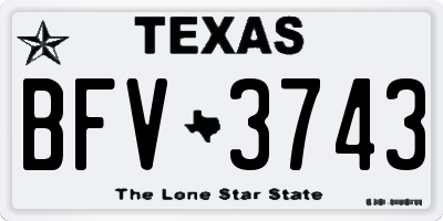 TX license plate BFV3743