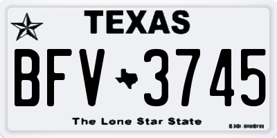 TX license plate BFV3745