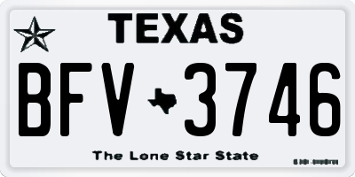 TX license plate BFV3746