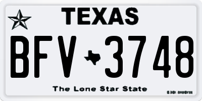 TX license plate BFV3748