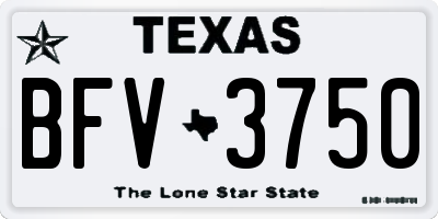 TX license plate BFV3750
