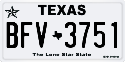 TX license plate BFV3751