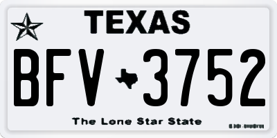 TX license plate BFV3752