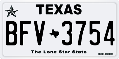 TX license plate BFV3754