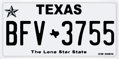 TX license plate BFV3755