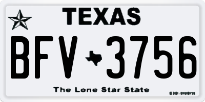 TX license plate BFV3756