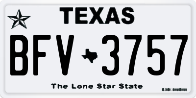 TX license plate BFV3757