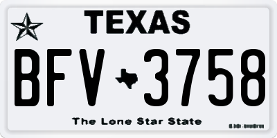 TX license plate BFV3758