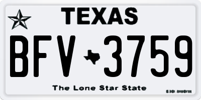TX license plate BFV3759