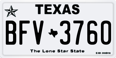 TX license plate BFV3760
