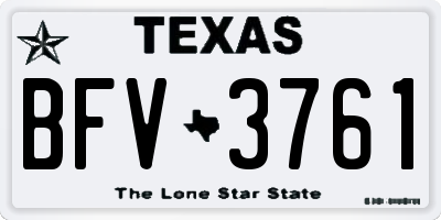 TX license plate BFV3761